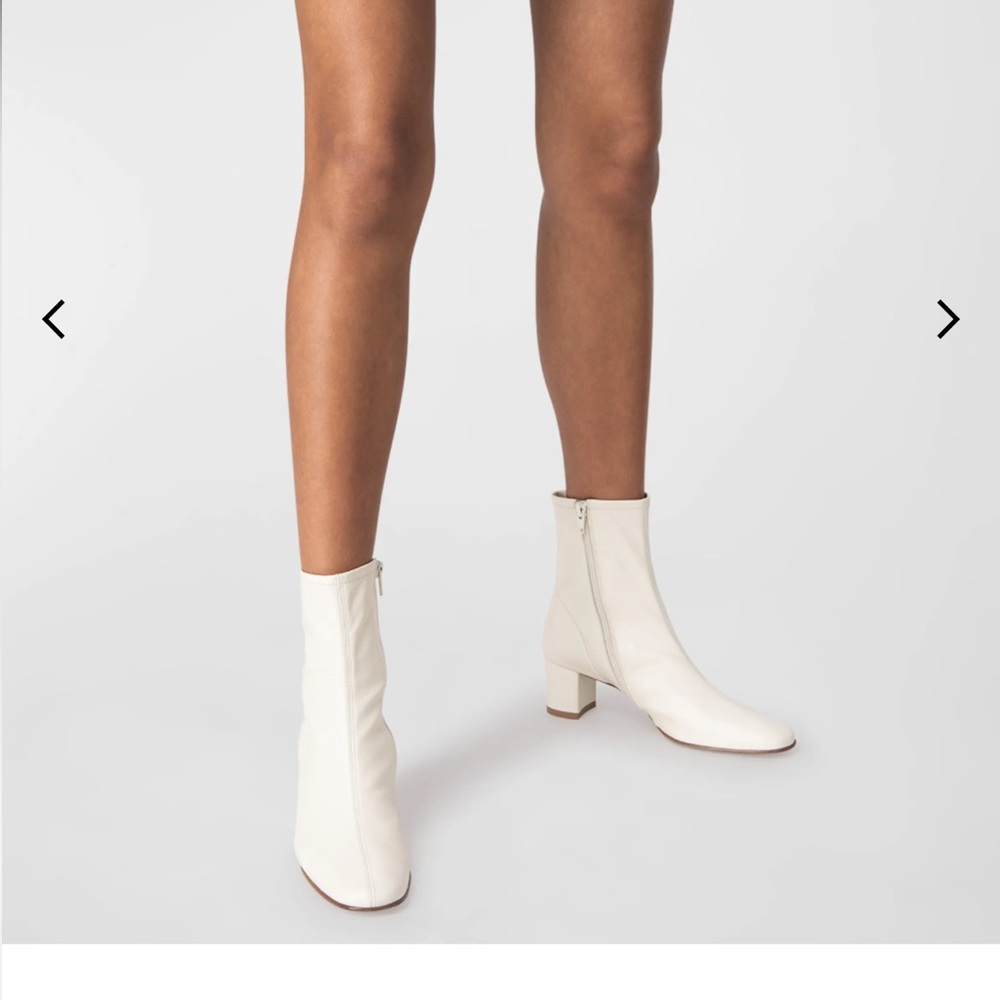 BY FAR Sofia White Leather Boots